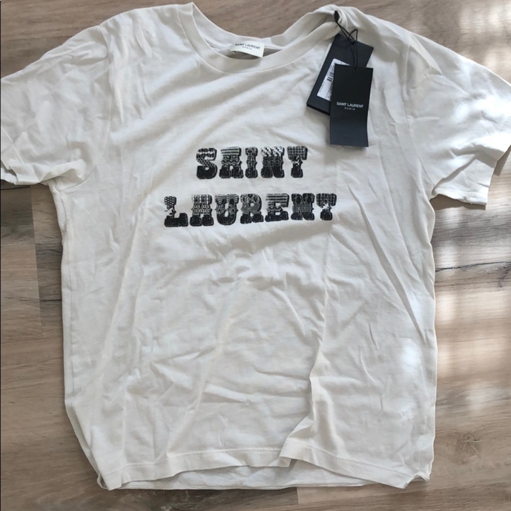 Womens Saint Laurent t shirt gray